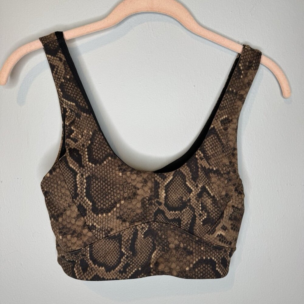Varley XS Sports Bra Snakeskin Print Extra Small Gym Workout